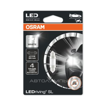 C5W 12V-LED (SV8,5) 6000K 0,6W Cool White LEDriving SL 3 . (.1.) 6418DWP-01B